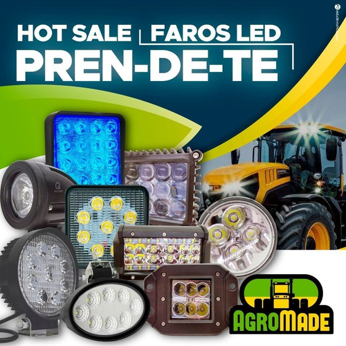 Faro Proyector 51 W Redondo 17 Led Agro Vehículo 4x4