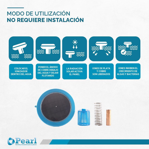 Imagen 6 de 12 de Ionizador Solar Pileta Pearl Anti Cloro Sarro Bacterias