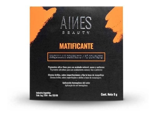 Imagen 2 de 2 de Base de maquillaje en polvo AINES BEAUTY Matificante Matificante Base Aines Beauty Maquillaje Compacto Matificante - 9g