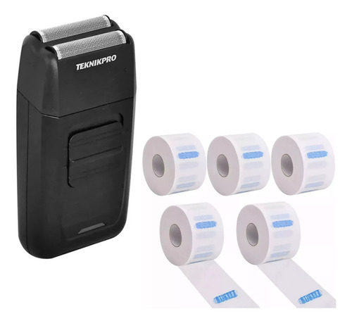 Kit Afeitadora Teknikpro Maquina Shaver + 5 Papel Cuello