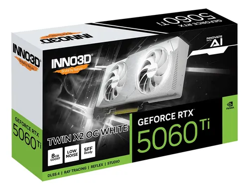 Placa de Vídeo Inno3D GeForce RTX 5060 Ti X2 OC White 8GB GDDR7 8K