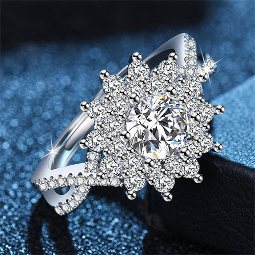 Grupo Korean Fashion Moissanite Chapado En Copos De Nieve En