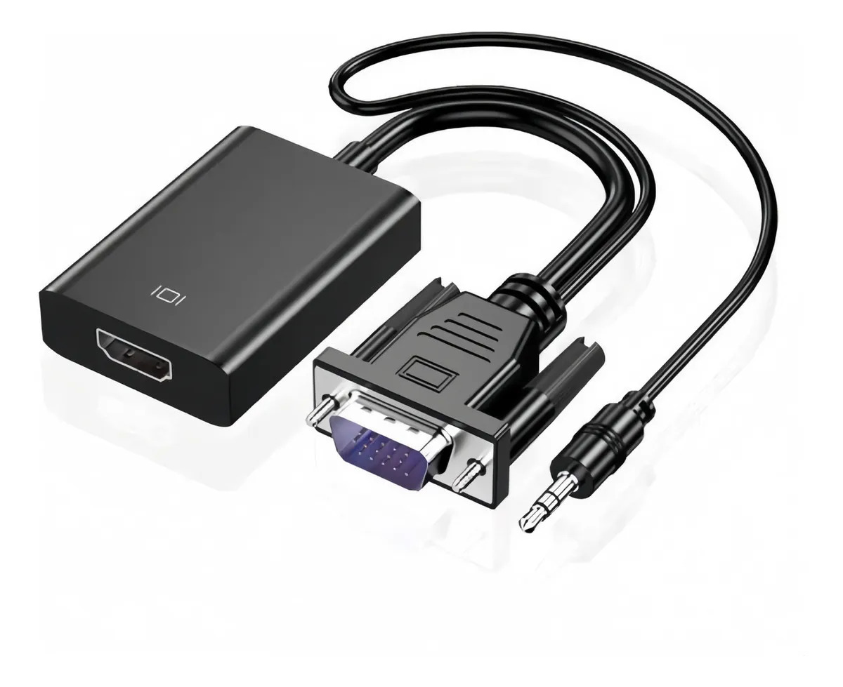 Cabo Convesor Vga Para Hdmi Com Áudio E Vídeo 1080p