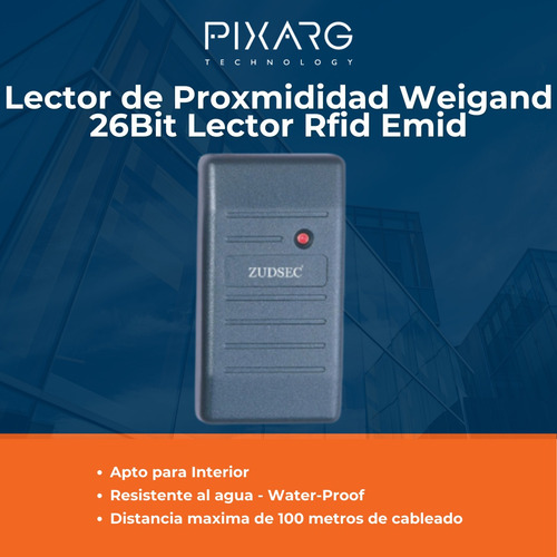 Imagen 2 de 8 de Lector De Proximidad Wiegand 26bits Rfid Emid Tag Zudsec