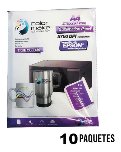 Imagen 1 de 1 de 1000 Hojas Papel De Sublimacion Sublimar A4 Color Make Epson