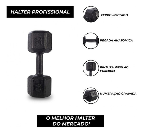 Peso Halter Para Musculação 5kg Preto Ferro