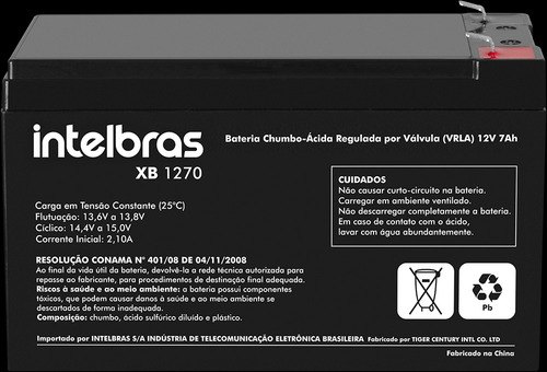 Fonte Nobreak Fa 1250s 12v 5a+ Bateria Xb 1270 Intelbras