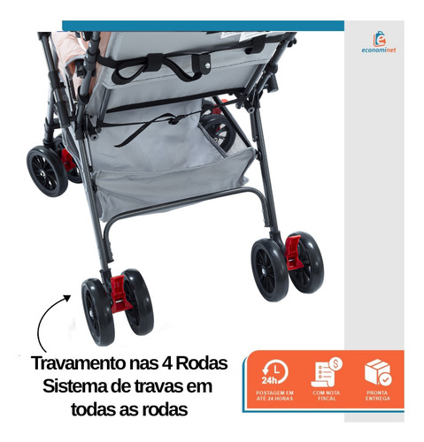 Carrinho De Bebê Passeio Reversível 15kg Compacto E Leve