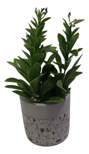 Planta Artificial Maceta Cemento 23 Cm