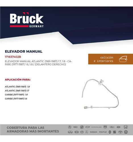Elevador Vidrios Manual Atlantic 1986 171837402b