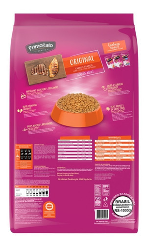 Ração Gatos Primogato Original Premium Crocante 15kg