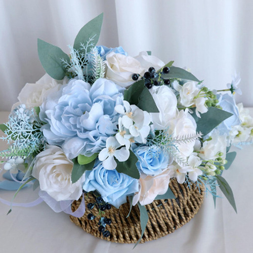 Para Ramo De Boda, Flores Artificiales Rosas, Decoración,