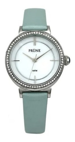 Reloj Dama Prune Pru-5057-03 Caja Metal Malla Celeste Claro