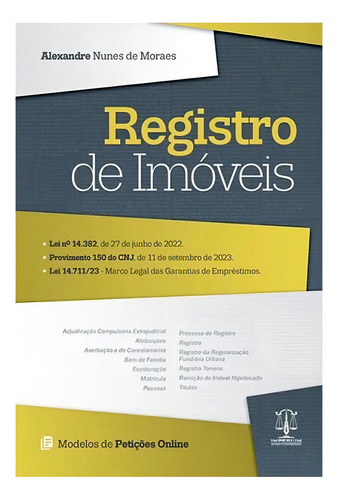 Registro De Imóveis - 2024, De Moraes, Alexandre Nunes De. Editorial Imperium Editora, Capa Mole, Edição 2024-01-17 00:00:00 Em Português