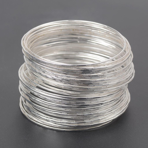 L 50 Pulseras De Aro De Moda Apilables
