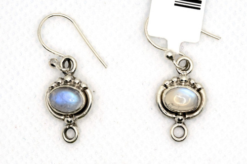 Bonitos Aretes Colgantes Piedra De Luna Naturalen Plata .925