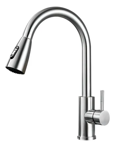 comprar Canilla Monocomando Extensible Cocina Acero Inox Mate Color Gris Claro