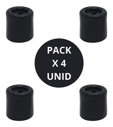 Tope De Goma Puerta Pack 4 Unidades Negro Varias Medidas