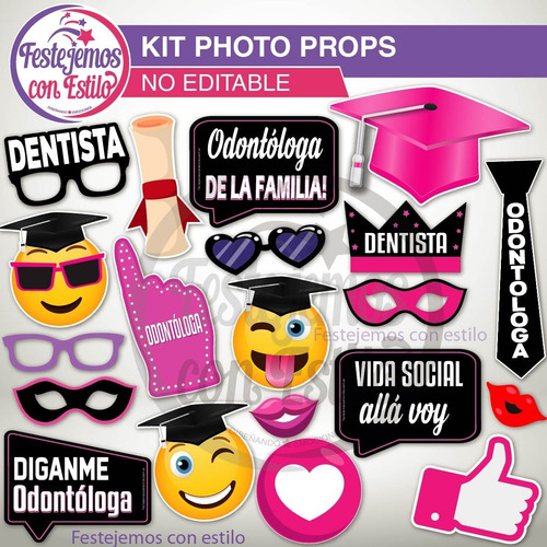 Photo Props Imprimible Egresado Graduación Odontóloga