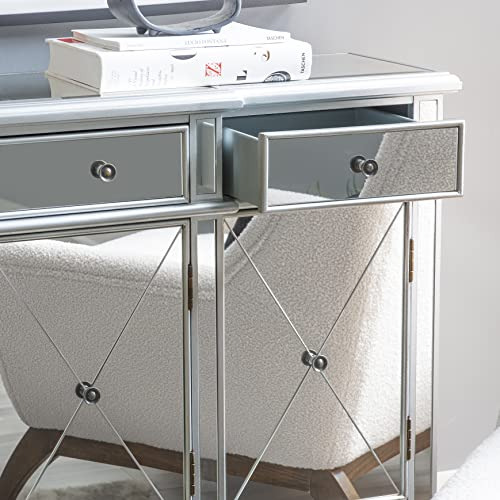 Powell Company Mirrored 4door 3drawer Console