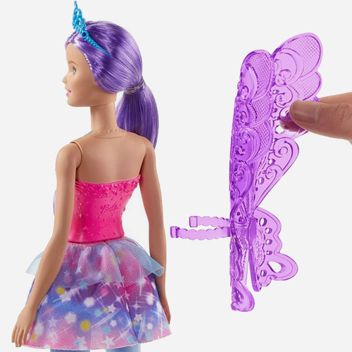 Imagen 4 de 5 de Dreamtopia Barbie - Hada Con Alas Y Tiara - Original Mattel
