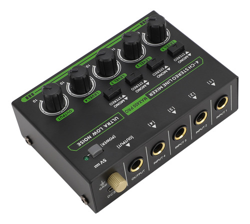 Mezclador De Sonido Compacto Profesional De 4 Canales, 6,35