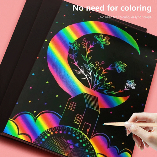 Xyl Set S Scratch Paper Art, 50 Piezas, Papel De Rascar