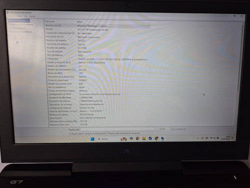 Notebook Dell G7 7588 I7 16 Gb-ram 256gb Ssd Gtx 1060 Negro (Usado)