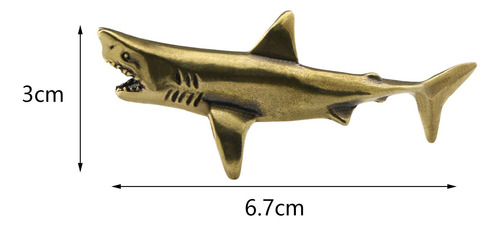 3 Estatuilla De Tiburón De Latón, Estatuilla De Animal