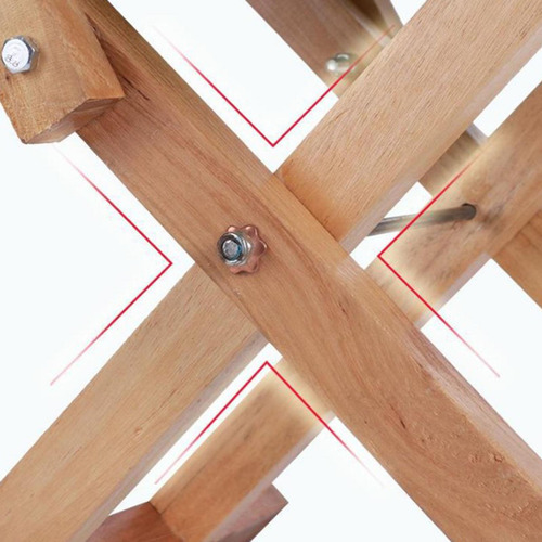 Taburete Plegable Con Reposapiés, Taburete De Madera 26 Cm