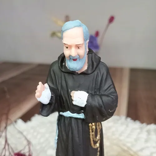Padre Pío 14 Cm Imagen Hecha En Pvc, Irrompible Y Lavable