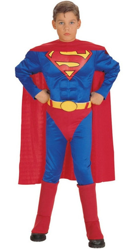 Disfraz Para Niño Superman Talla Large Pecho Musculoso