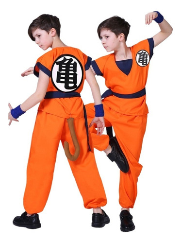 Disfraz De Son Goku Traje Anime Dragon Ball De Cosplay Gui Para Niños, Halloween, Cosplay, Juego, Anime,set Completo Ropa Top Pant Belt Tail Wrister