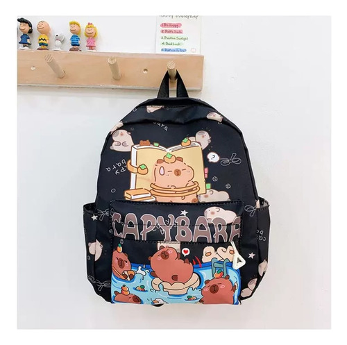 Mochilas Capybara Y Kuromi Modelos Escolar Color Marrón Diseño De La Tela Capybara 1