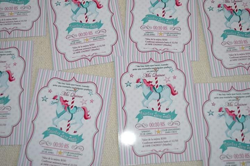 30 Invitaciones Carrusel
