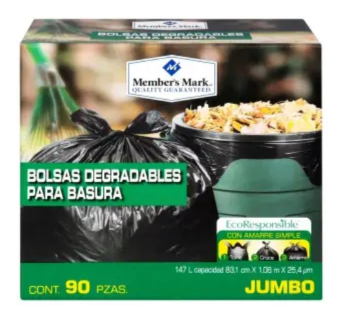 Bolsas Para Basura Jumbo Degradable 90 Pzas 148 L