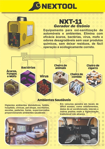 Gerador De Ozônio Automotivo 15g/h + Uv + App Nxt-18 Nextool