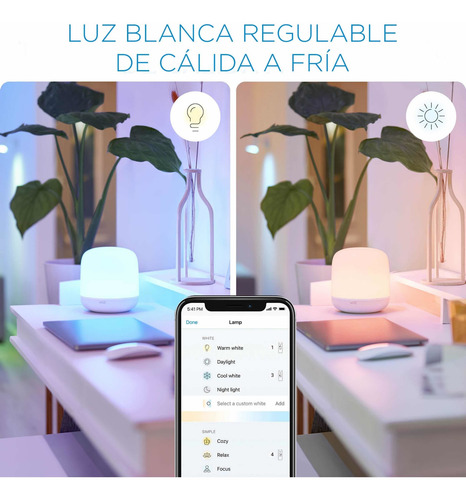 Imagen 7 de 10 de Lampara De Mesa Wiz Hero Multicolores Wi-fi Bt Google Alexa