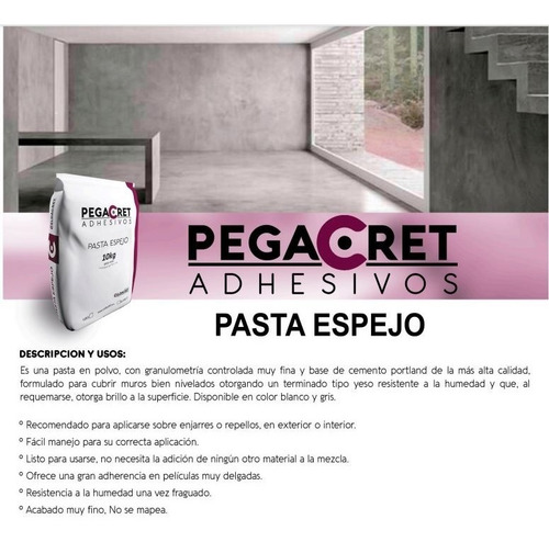 Imagen 2 de 4 de Pasta Espejo Color Gris (10 Kgs) Celdacret