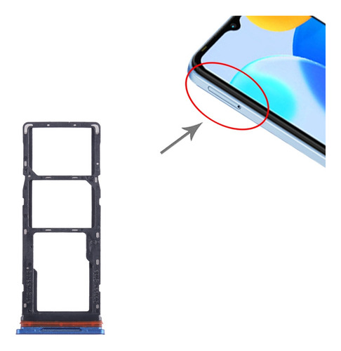 Bandeja De Tarjeta Sim + Azul For Tecno Pop 5 Pro