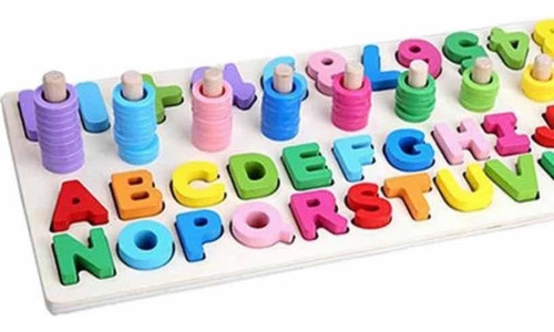 Juguete pedagógico de tablero alfabético y numérico
