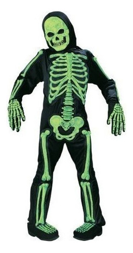 Disfraz De Halloween Para Niños Scary Green Bones Skeleton B
