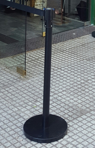 Poste Negro Para Filas Cinta Retráctil. Subway, Mc Donalds