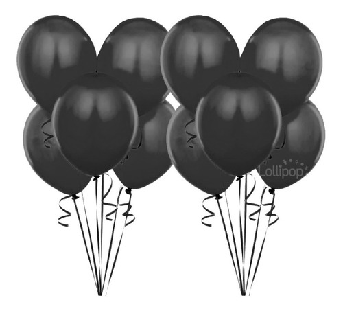 Globos Negros Perlados  X 25 U - Lollipop