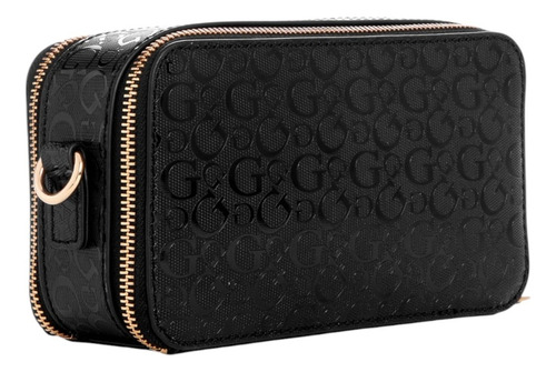 Bolsa Guess Factory Sb831114-bks Acabado de los herrajes Níquel Color Negro Correa de hombro Negro Diseño de la tela Liso