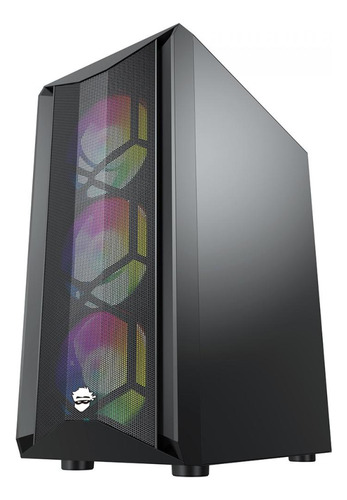 Gabinete Gamer Ninja Leaf, Rgb Mid Tower Vidro Atx C/ 3 Fans