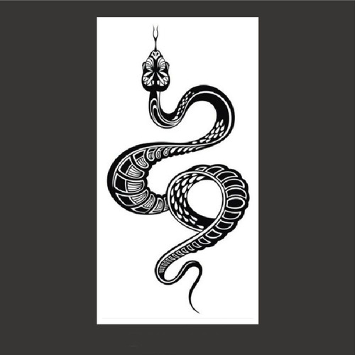 Tatuajes Temporales En Blanco Y Negro A La Moda De Serpiente