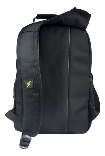 Mochila Kossok Grove Urbana Super Reforzada Premium Color Negro - Amarillo Diseño De La Tela Liso