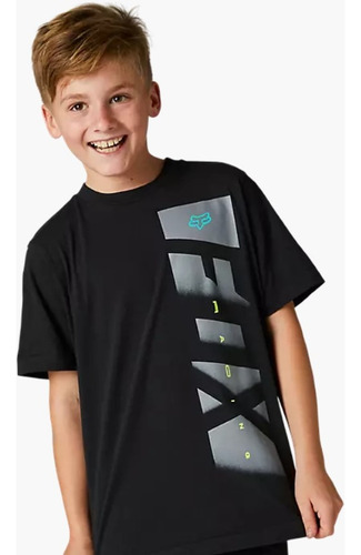 Remera Niño Rkane Negra Motocross Atv Enduro Fox Head Juri