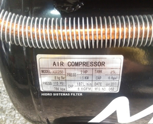 Compresor De Aire Muzin 2hp /25 L/110 V/ Xdc250,